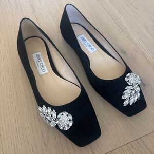 Jimmy Choo Mirele Black Suede Flat 37.5